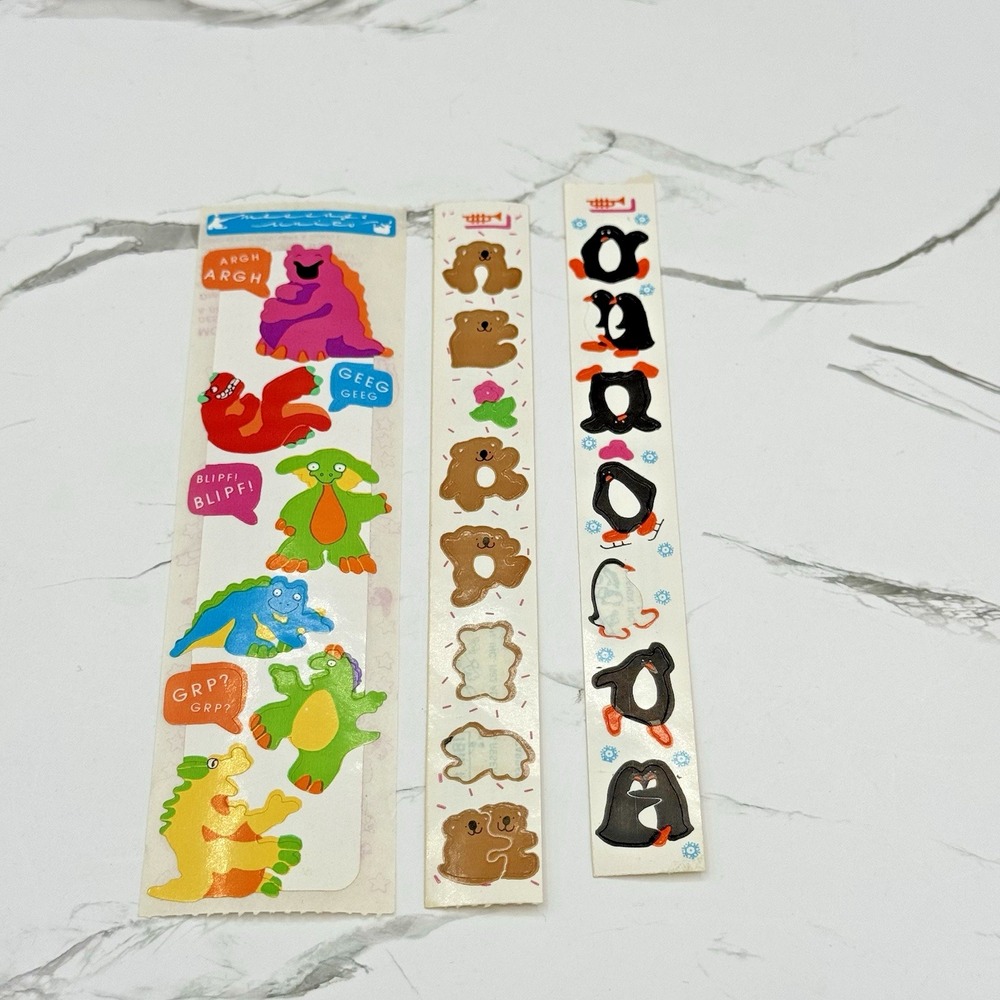 Vintage Cardesign Toots Stickers Strips Sheets Monsters Penguins Bears 1980s